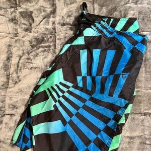 Kanu Surf Black and Blue Swim Trunks